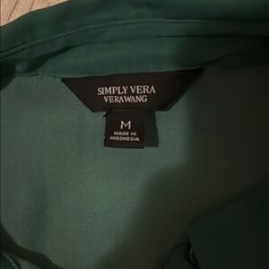Simply Vera Vera Wang Teal Top front door open buttons shirt